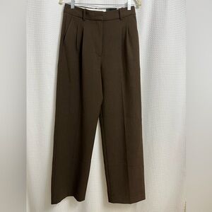 Aritzia Brown Tailored High-Waist Trousers